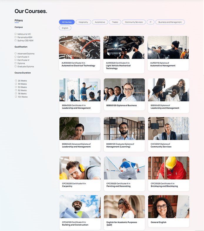 APEX Australia redesigned homepage interface