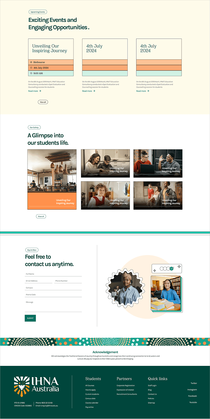 IHNA redesigned homepage experience