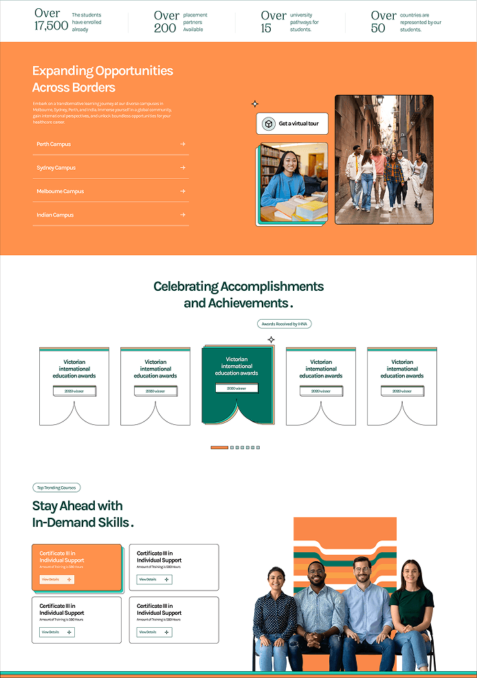 IHNA redesigned course discovery interface