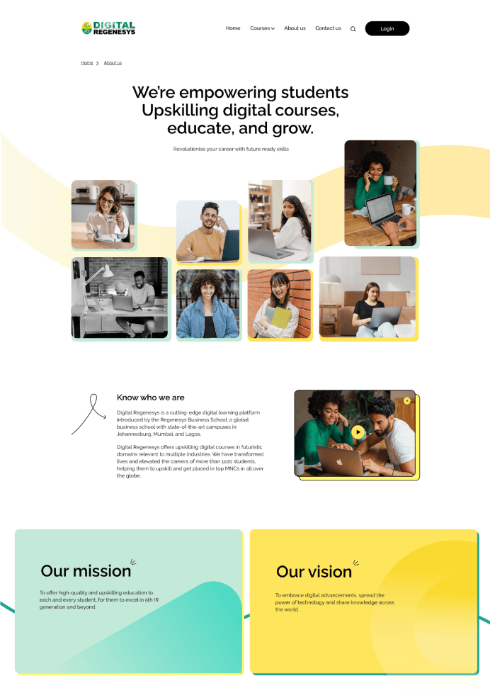 Digital Regenesys redesigned course interface
